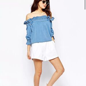 Mango Off the shoulder Demin Top